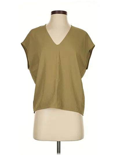 Pre-owned Everlane Short Sleeve Top Green V Neck Tops