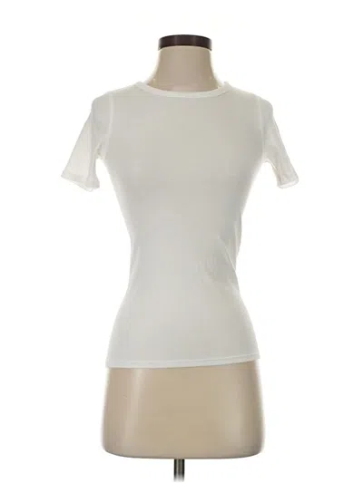 Pre-owned Everlane Short Sleeve Top Ivory Crew Neck Tops