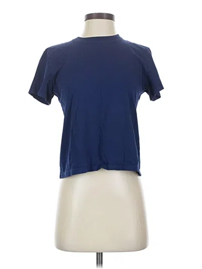 Pre-owned Everlane Short Sleeve Turtleneck In Blue