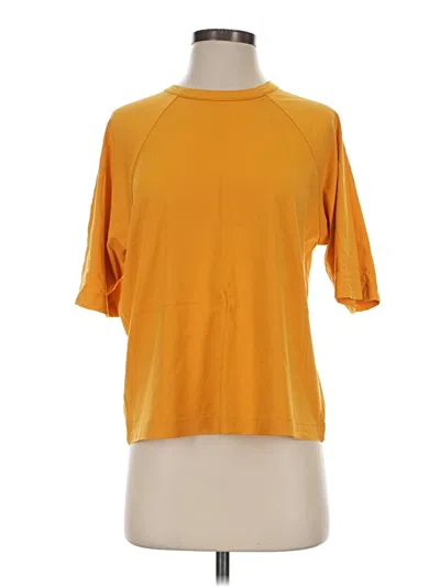 Pre-owned Everlane Short Sleeve Turtleneck In Gold