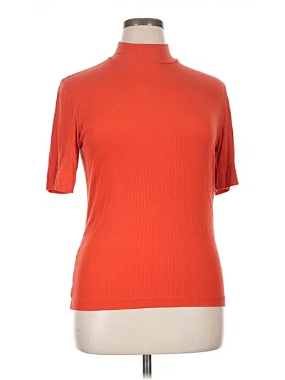 Pre-owned Everlane Short Sleeve Turtleneck In Orange
