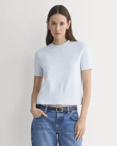 Everlane Short-sleeve Crew Neck Sweater In Blue