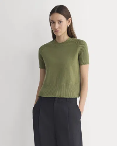 Everlane Short-sleeve Crew Neck Sweater In Green