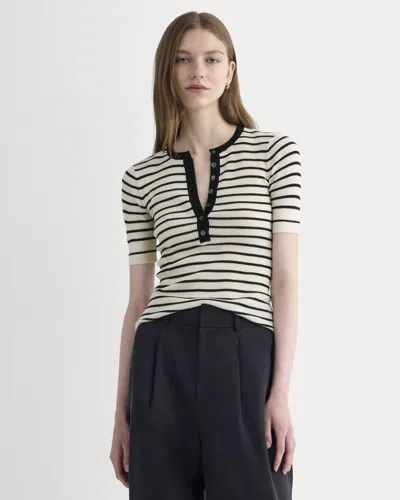 Everlane Short-sleeve Henley Sweater In Multi