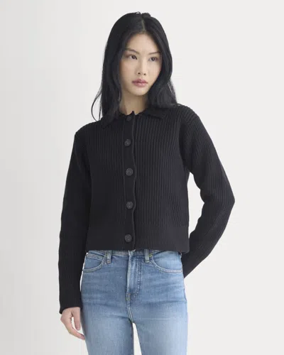 Everlane Shrunken Cardigan In Black