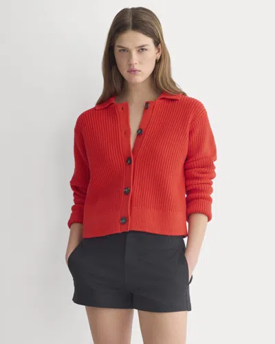 Everlane Shrunken Cardigan In Orange
