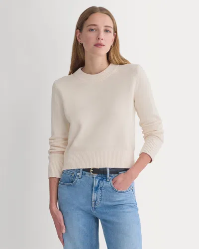 Everlane Shrunken Crew Sweater In Canvas