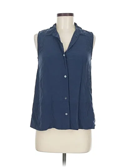 Pre-owned Everlane Sleeveless Button Down Shirt In Blue