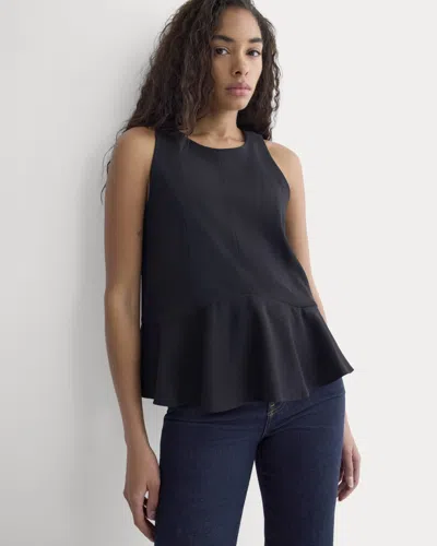 Everlane Sleeveless Peplum Top In Black