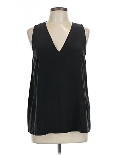 Pre-owned Everlane Sleeveless Silk Top Black Plunge Neckline Tops