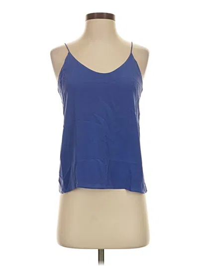 Pre-owned Everlane Sleeveless Silk Top Blue Halter Neckline Tops