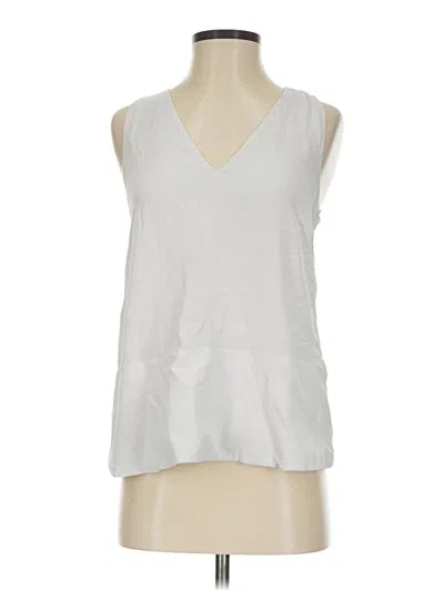 Pre-owned Everlane Sleeveless Silk Top Silver V-neck Tops