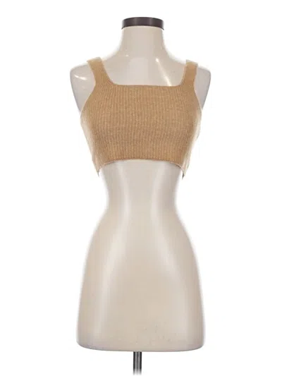 Pre-owned Everlane Sleeveless Top Tan Halter Neckline Tops In Brown