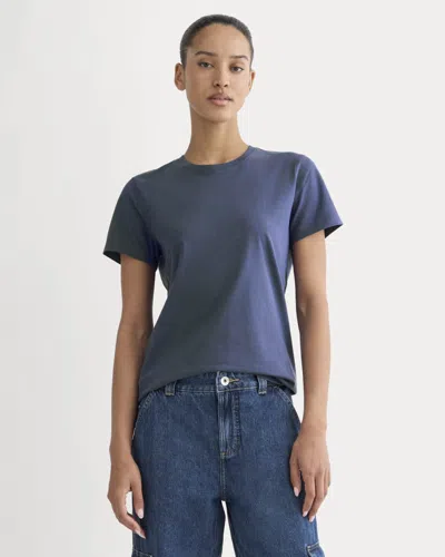 Everlane Slim Crew Neck Tshirt In Blue