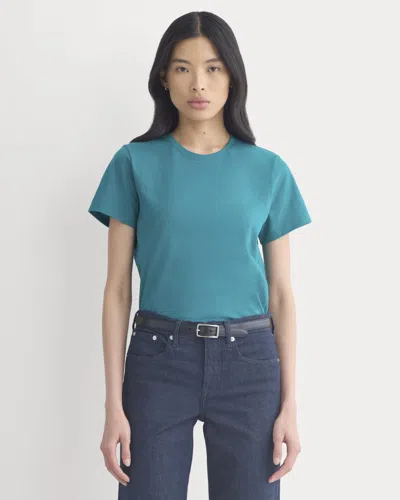 Everlane Slim Crew Neck Tshirt In Blue