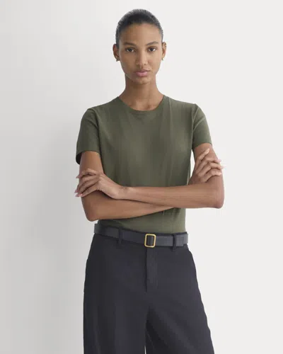 Everlane Slim Crew Neck Tshirt In Green
