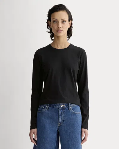 Everlane Slim Long-sleeve Crew Neck Tshirt In Black