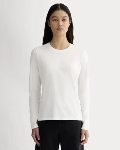 Everlane Slim Long-sleeve Crew Neck Tshirt In White
