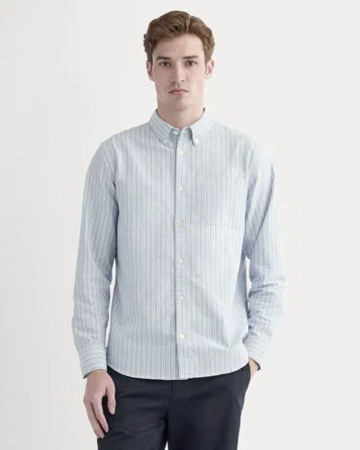 Everlane Slim Oxford Shirt | Standard In Summer Sky Stripe In Blue