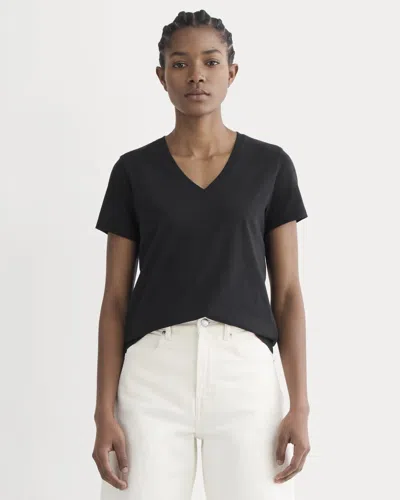 Everlane Slim V-neck Tshirt In Black