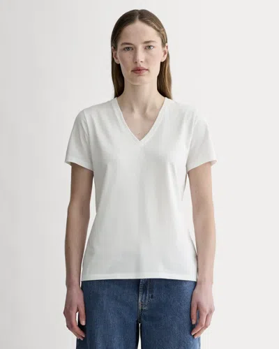 Everlane Slim V-neck Tshirt In White