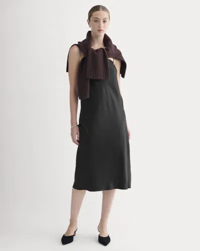 Everlane Slip Dress In Silk Charmeuse In Black