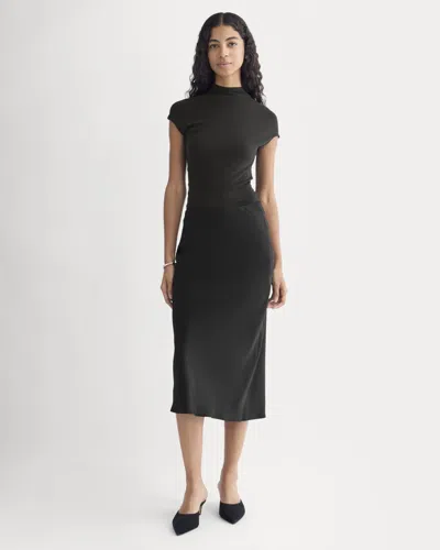 Everlane Slip Skirt In Silk Charmeuse In Black