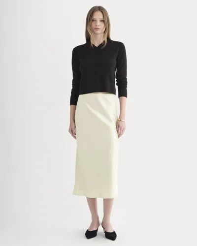 Everlane Slip Skirt In Silk Charmeuse In Bone In Brown