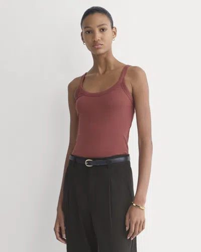 Everlane Soft Stretch U-neck Tank Top In Henna Red In Brown