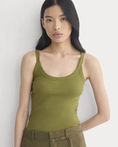 Everlane Soft Stretch U-neck Tank Top In Mayfly In Green