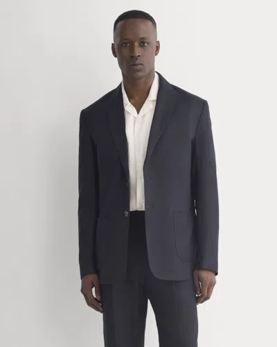 Everlane Soyeux Linen Linen Blazer In Black In Blue