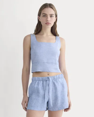 Everlane Square Tank Top In Blue