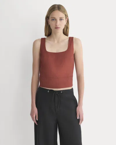 Everlane Square Tank Top In Brown