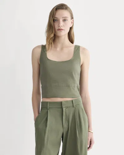 Everlane Square Tank Top In Green