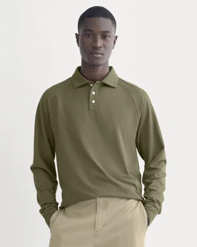 Everlane Startup Raglan Shirt Polo In Kalamata In Green