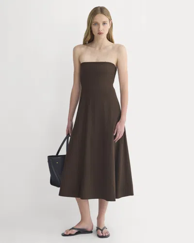 Everlane Strapless Dress In Brown