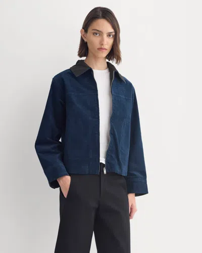 Everlane Stretch Corduroy Zip Jacket In Deep Navy In Blue