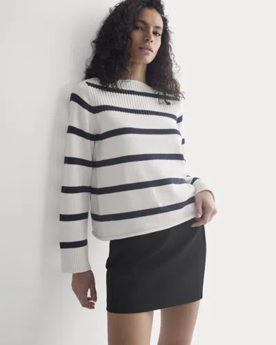 Everlane Striped Boatneck Sweater In Multi