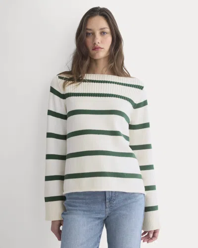 Everlane Striped Boatneck Sweater In Multi