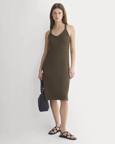 Everlane Sweater Racerback Midi Dress In Beech In Brown
