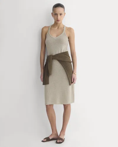 Everlane Sweater Racerback Midi Dress In Peyote In Gray