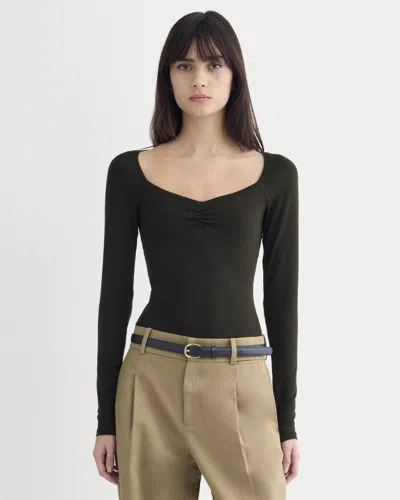 Everlane Sweetheart-neck Top In Black