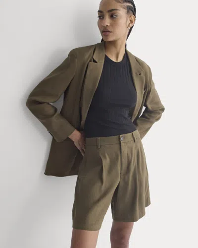 Everlane Tailored A-line Short In Beech In Brown