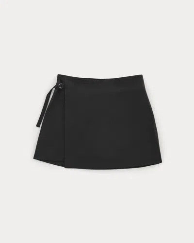 Everlane Tailored Drape Mini Skort In Black