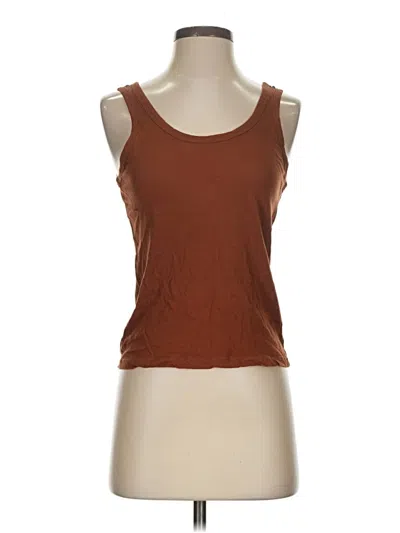 Pre-owned Everlane Tank Top Brown Halter Neckline Tops