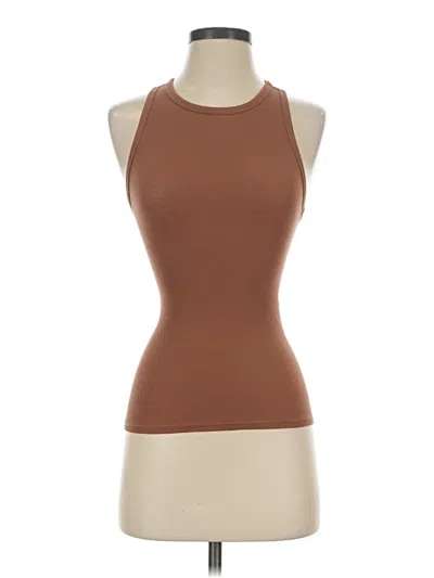 Pre-owned Everlane Tank Top Brown Halter Neckline Tops