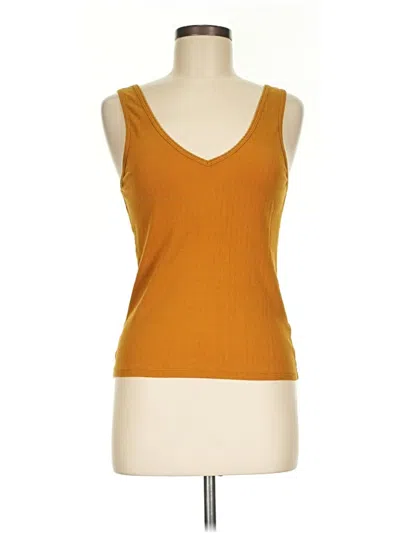 Pre-owned Everlane Tank Top Orange Plunge Neckline Tops