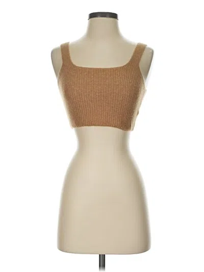 Pre-owned Everlane Tank Top Tan Strapless Neckline Tops In Brown