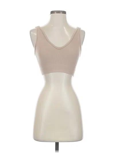 Pre-owned Everlane Tank Top Tan Strapless Neckline Tops In Brown