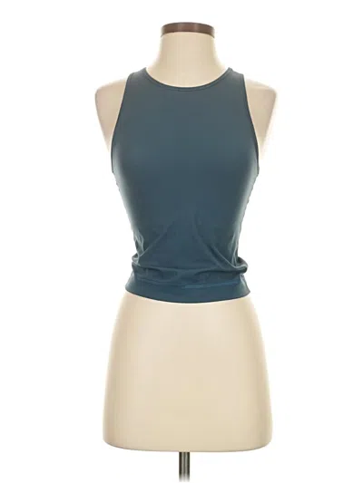 Pre-owned Everlane Tank Top Teal Halter Neckline Tops In Blue